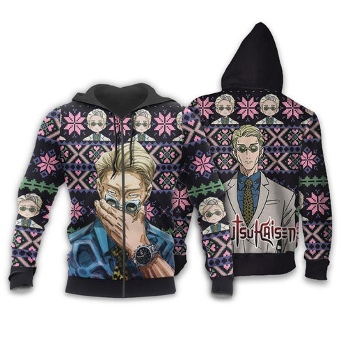 Divesart - Kento Nanami Ugly Christmas Sweater and Hoodie Custom Anime Jujutsu Kaisen Xmas Gifts